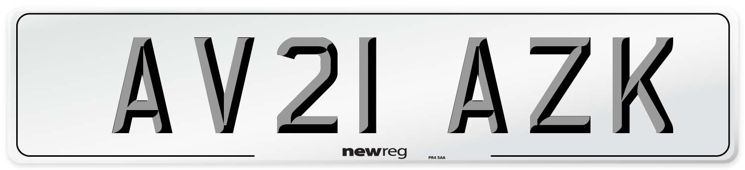 AV21 AZK Number Plate from New Reg